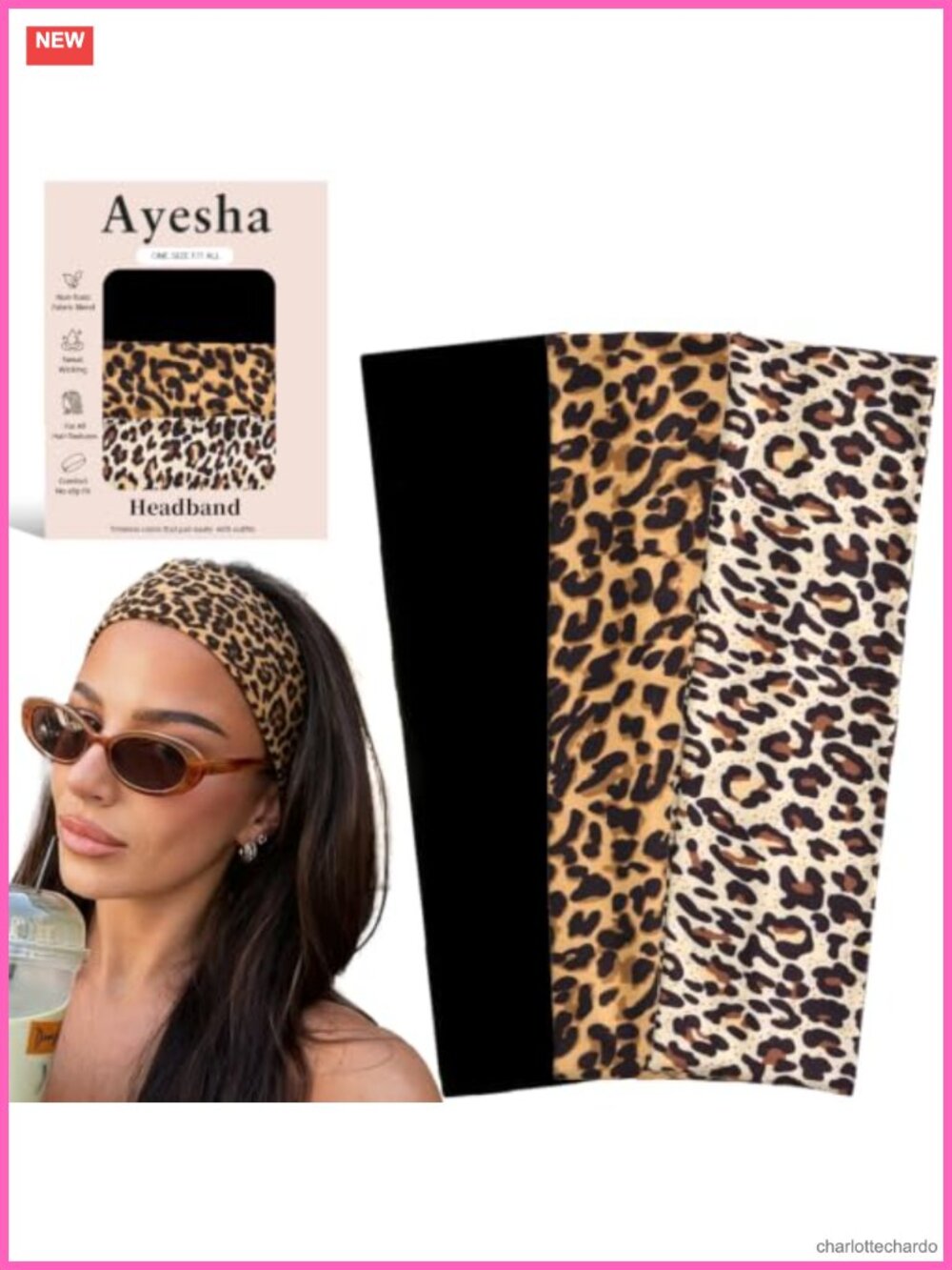 Cheetah Print Headband Set Soft Stretchy Elastic Hair Bands for Women